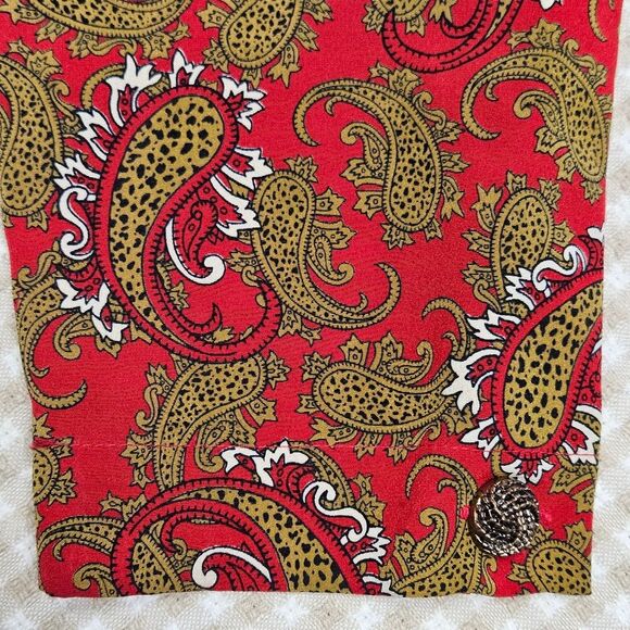 Vintage Josephine Paisley Wrap Front Fitted Waist Professional CareerWear Blouse - Picture 10 of 16